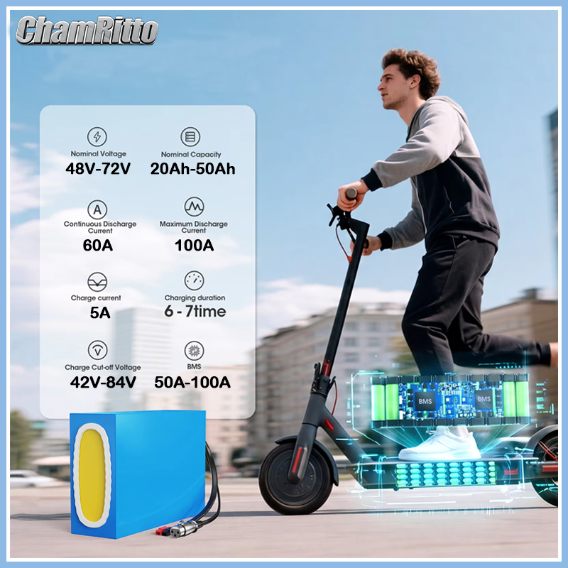 48V 52V 60V 72V 2000W ebike ch - đánh giá và giá 60V 50Ah Electric Scooter Battery